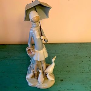 Lladro umbrella girl with ducks